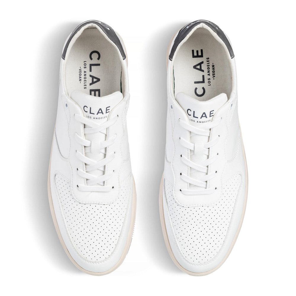 CLAE MALONE VEGAN Shoes Womens USA349-D05 In White Frost Grey Vegan